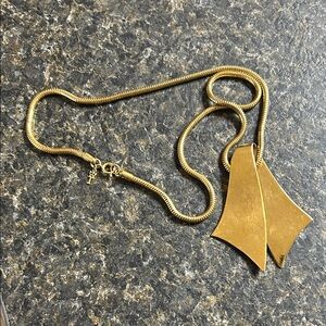 Snake chain Gold Pendant Necklace Crown Trifari